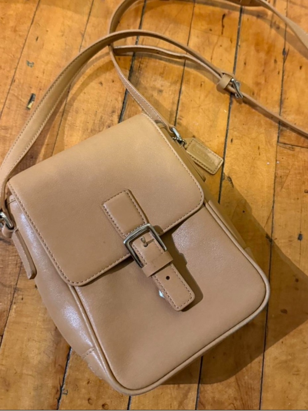 Coach Tan Buckle Crossbody Bag